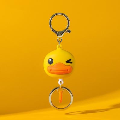 China Creative Metal Retractable Duck Retractable Pendant Car Keyring Keychain Factory Outlet Key Chain for sale