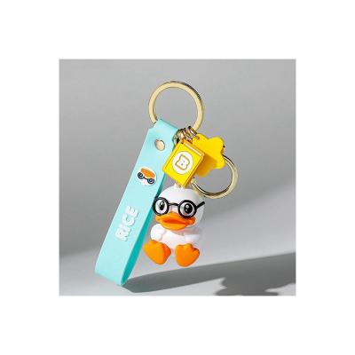 China Custom Key Ring Cute Cartoon Duck Little Pendant Duck Keychain yellow cute cartoon gift giveaway little for sale