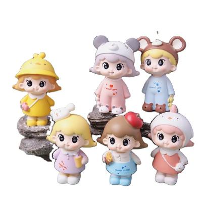 China Yellow Box Blind Figure Toy Series Tide Girl Cute Cartoon OEM/ODM Cute Walking Time Pajamas Gift Other Gifts Valentines Day Gift for sale