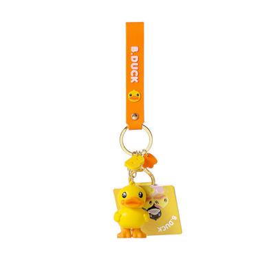 China Cute Cartoon Selling Cute Yellow Duckling Car Keychain Fashion Anime Pendant Key Chain for sale