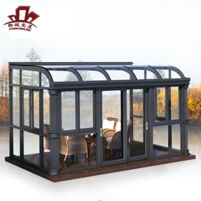 China Sound Insulation And Low E Patio Waterproof Prefab Four Seasons Veranda Sunrooms Aluminum Modern Glass Houses Free Standing Room Solarium Sunrooms for sale