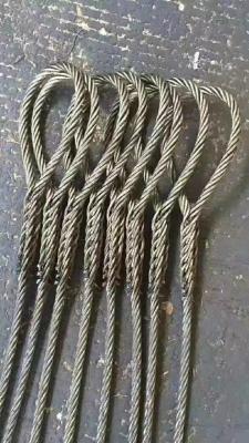 China Soft Eye 6x36 Wire Rope Lifting Slings Mechanically Spliced for sale