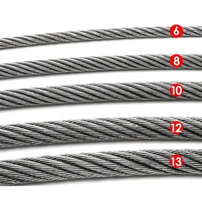 Китай 8X19s FC Iwrc Custom Diameter 8mm 10mm 12mm 16mm Galvanized Steel Wire Rope Suppliers продается