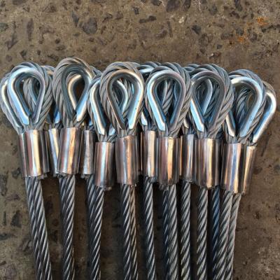 China 6*19M+FC-22mm   wire rope rigging Pressed aluminium ferrule thimble for lifting and binding for sale