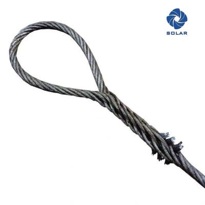 China Galvanized Soft Eye Sling , Manual Wire Rope Cable Slings Great Wear Resistance for sale