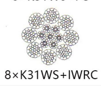 Cina Marinaio che solleva 8 il cavo metallico dell'acciaio di x K31WS+IWRC in vendita