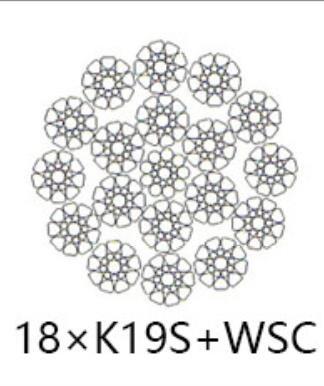 중국 200mm 스페셜 철사 밧줄이 18xK19S+WSC에 의하여 직류 전기를 통했습니다 판매용