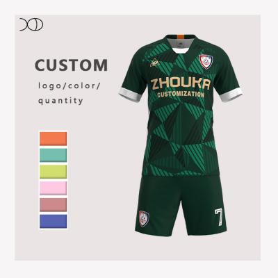 China Cheap Soccer Sportswear Sets Sublimated Print Soccer Jerseys Price Original Quality Blank Soccer Uniforms for sale