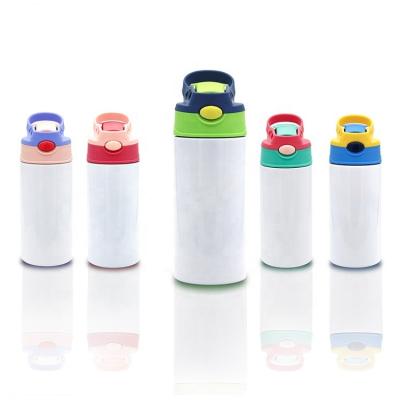 China 12oz 350ml Kids Stainless Steel Viable Double Insulated Sublimation Empty Sippy Water Bottle With Filp Top for sale