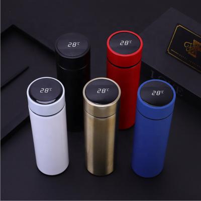 China 2022 PORTABLE Smart Tumbler Digital Vacuum Flasks Stainless Steel Water Bottle Thermos With Led Temperature Display for sale