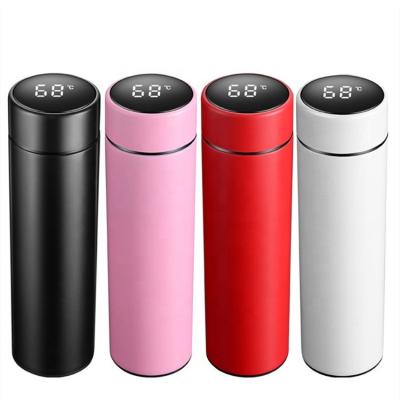 China 500ml Viable Insulated Vacuum Smart Thermal Flask Water Bottle with Digital Thermostat Temperature Sensor LCD Temp Display for sale