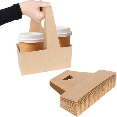 China Disposable Coffee Cup Milk Tea Cup Takeaway Disposable Paper Holder 2,4,6 Cups Holder and Coffee Cup Holder for sale