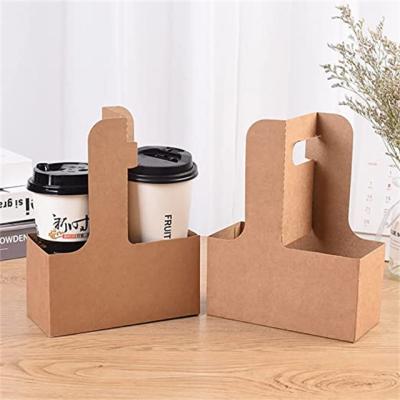 China Disposable Custom Logo Printing Environmental Friendly Disposable Coffee Takeout Paper Cup Holder For Drink And Food Take Out for sale