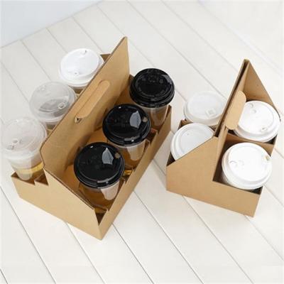 China Wholesale Disposable Takeaway Cup Holders 6 2 4 and 4 Coffee Cup Holders with Handles for Commercial Offices for sale