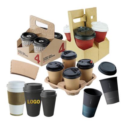 China Various Customized Disposable Paper Cups Coffee Cup Bottom Coffee Cup Holder For Commercial Office for sale