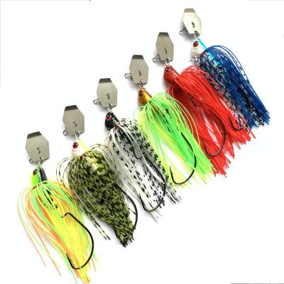 China Fishing Lua baits long cast 13g 17g baffle compound whisker lead spangled head hung soft skirt yellowcheek bait for sale