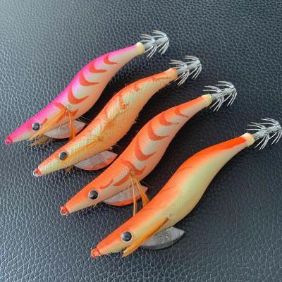 China Go Fishing 20g Bright Wooden Beamwood Shrimp 3.5 Full Squid Hook Lua Bait Bright Wooden Squid Hook With Ring for sale