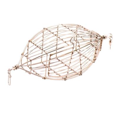 China Small Bait Cage Fishing Trap Basket Feeder Rack Fishing Tackle Stainless Steel Wire Fishing Lure Cage S for sale