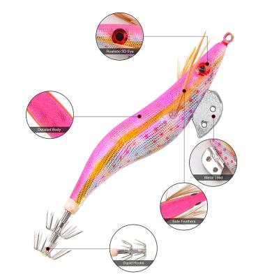 China Go Fishing Jigger Egi Shrimp Squid Hook Jig Multisize Wooden Lure for sale