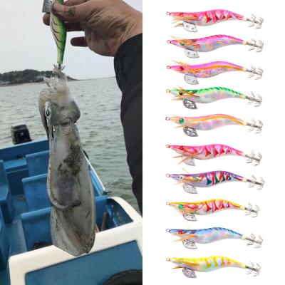 China Go Fishing Hot Selling Wooden Jigs Hooks Shrimp Fishing Lures for sale