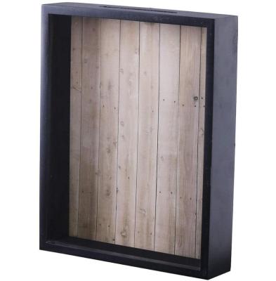 China Modern Wood Top Loading Picture Frame Black Wood Shade Box Showcase New Design for sale