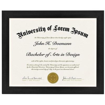 China Black Wood Document Frame 11x14 Inch Certificate Adjustable Picture Frames for sale