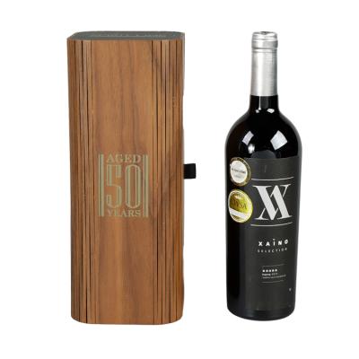 China Recyclable DS Customized Wine Packaging Gift Boxes Wooden Cylinder Wrapped Wine Box for sale