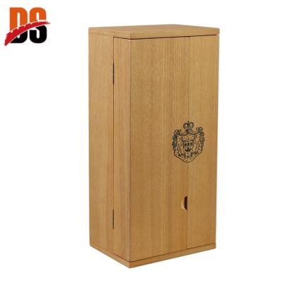 China Low Price Handmade Wooden Wine Box Natural DS Wooden Box For Wine Laser Engraving Wine Bottle Box for sale