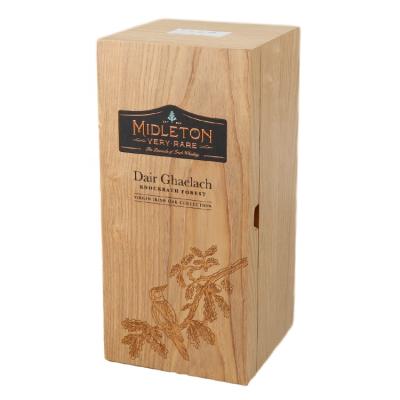 China Handmade Factory Handcrafted Natural Wooden Single Bottle Wine Packing Box Engraving Logo Wooden Wine Box for sale