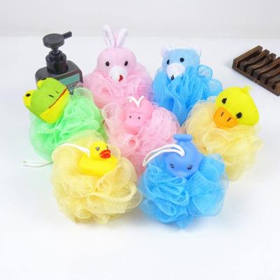 China EXFOLIATING Cute Animal Kids Shower Sponge Loofahs Exfoliating Mesh Bath Pouf Shower Ball Mesh Sponge For Shower for sale