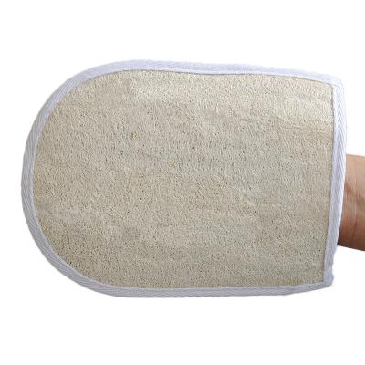 China EXFOLIATE Natural Loofah Bath Body Exfoliating Glove Shower Scrubber Brush Skin Massage Glove for sale