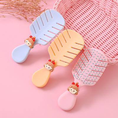 China Salon Cartoon Girl Panda Design Plastic Detangling Brush Detangler Hairbrush Detangler Hair Brushes for Girls and Kids for sale