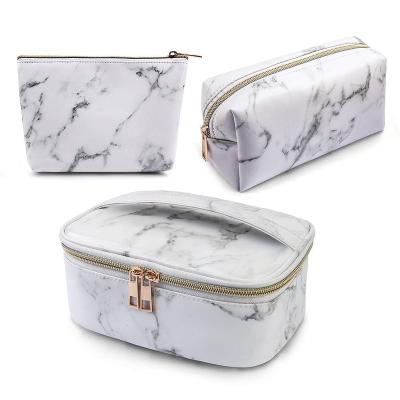 China Fashion 3 Pack Makeup Storage Filter Eyeshadow Marble Cosmetic Portable Pouch for sale