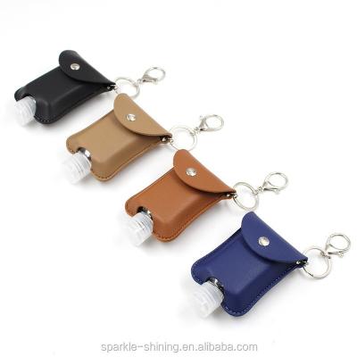 China OEM Europe Custom Leather Hand Sanitizer Case Key Chain Rack for sale