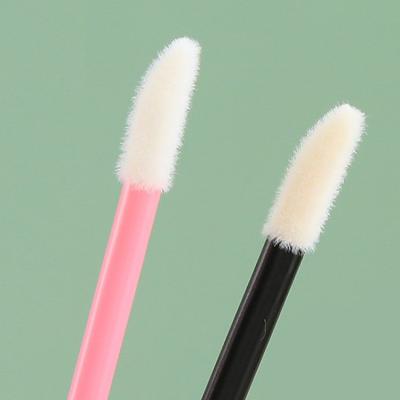 China Double Head Retractable Lip Brush Lipstick Brush,Mascara Wands,Lipstick,Micro Disposable Flocking Tip With Lid Lip Brush for sale