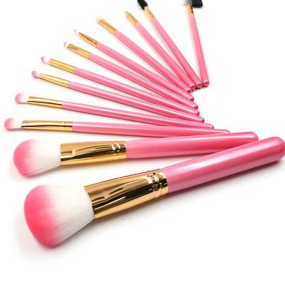 China Angular Blush Aluminum Box 12 Pcs Vlab Gz Gold Makeup Brush Set for sale