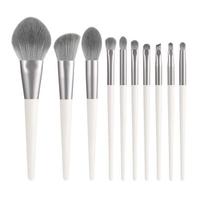 China Angular Blush Loose 10pcs Champagne Amazon Hot New 10 Diamond Crystal Makeup Brush Set for sale