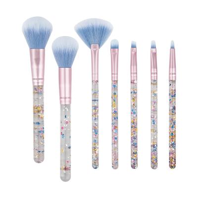 China Angular Blush Gold White Silver Pink Minimalist In Pocket Synthetic Vegan Makeup Brush Set With Crystal Logo for sale