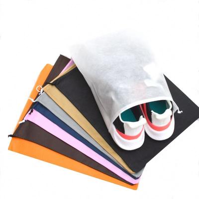 China For Shopping Non Woven Shoe Rope Eco Travel Shoes Large White Nonwoven Product Bags With Nonwoven Drawstring Bag for sale