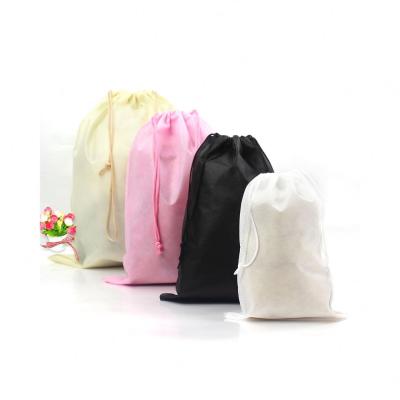 China To Shop Non Woven Shoe Logo Gift Shopping Large Non-Woven Custom White Product Non-Woven Bags With Non-Woven Drawstring Bag for sale