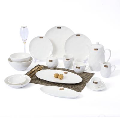 China Professional Manufacture Viable Cheap Plates White Dinnerware Sets Full Dinner Set for sale