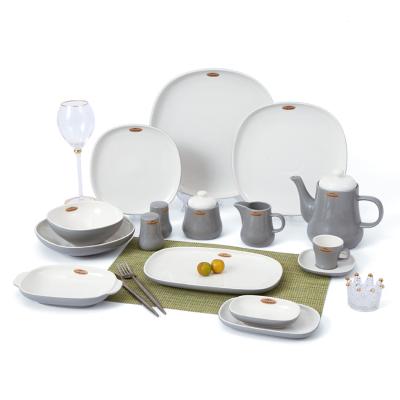 China Viable Wholesale Quality Nordic Durable Porcelain Dinner Plate Set Ceramic Dinnerware Dinner Set for sale