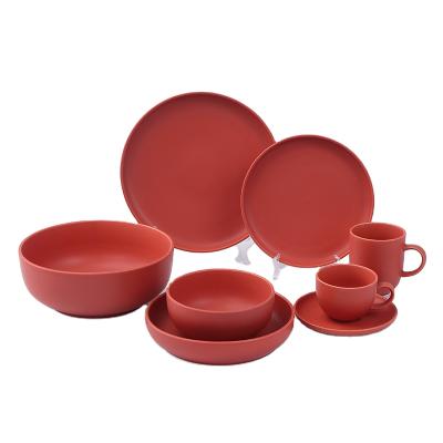 China Sustainable Top Selling Guaranteed Quality New Design Color Handmade Porcelain Dinner Sets for sale