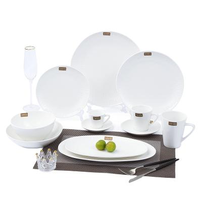 China Top Quality Sustainable Best Price Custom Handmade White Porcelain Dinner Sets for sale