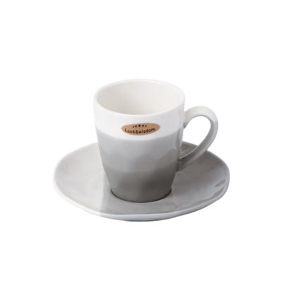 China China Top Quality Custom Ceramic Cup And Saucer Gift Made Wear Durable Set for sale