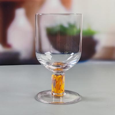 China Mexican Confetti Design Elegant Water Goblets Luxury Hand Blown Confetti Cocktails Glass Cup Romantic Short Stem Wine Glasses for sale