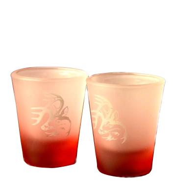 China 2oz Tinting Color Frozen Matte Unique Shot Glasses for sale