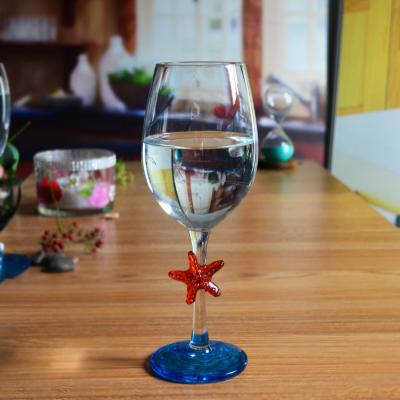 China Kreativer Seetier-Stamm-Crystal Wine Glass For Summer-Feiertag zu verkaufen