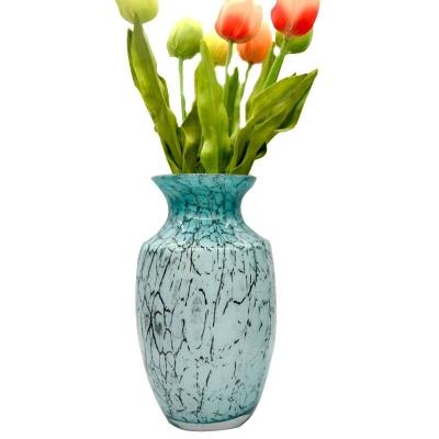 China Oriental Color Marble Decorative Glass Vase , Tall Centerpiece Vases For Hotle for sale