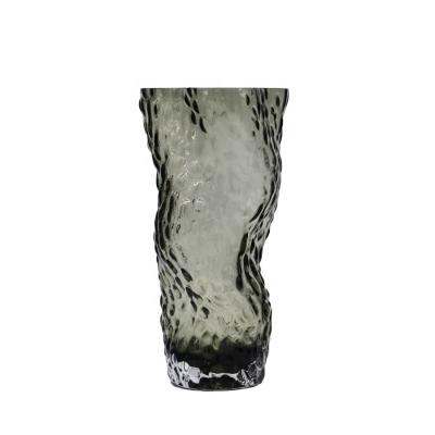 China Tree Stump Shaped Customize Color Decorative Glass Vase for sale